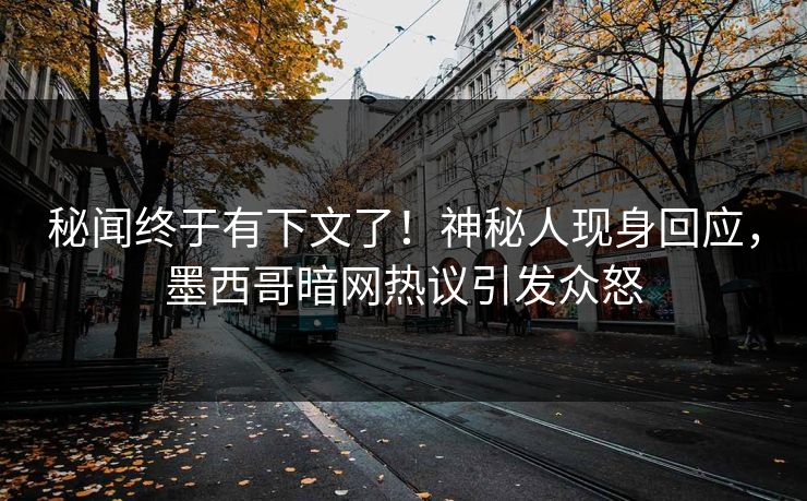 秘闻终于有下文了！神秘人现身回应，墨西哥暗网热议引发众怒