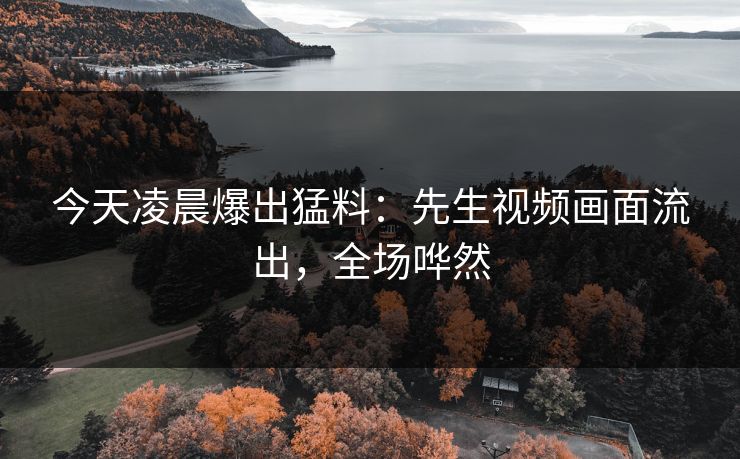 今天凌晨爆出猛料：先生视频画面流出，全场哗然