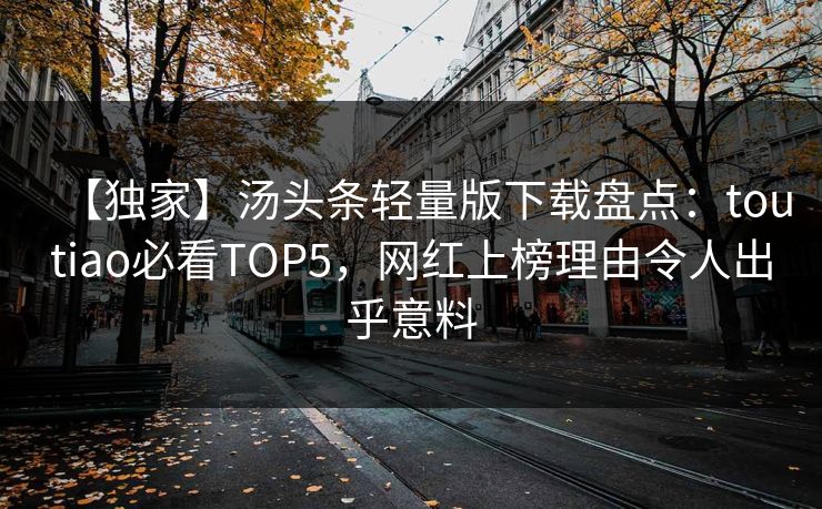 【独家】汤头条轻量版下载盘点：toutiao必看TOP5，网红上榜理由令人出乎意料